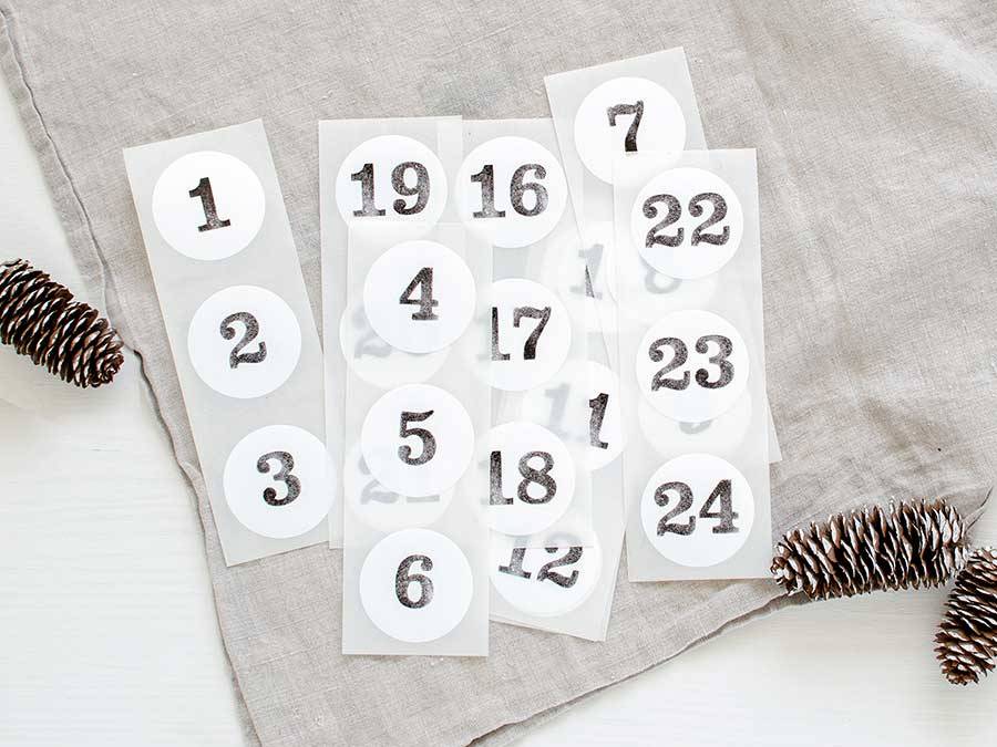 Renna Deluxe ADVENTSKALENDER Zahlen Aufkleber Neueste Stile