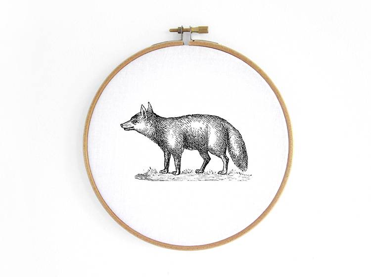Renna Deluxe FUCHS Bild im Stickrahmen