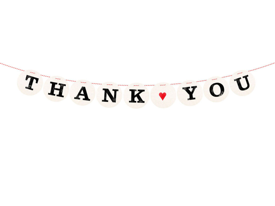 Renna Deluxe THANK YOU Girlande Hochzeitsgirlande