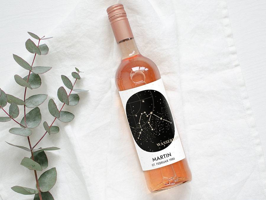 Renna Deluxe Sternzeichen Steinbock | Personalisiertes Weinlabel Auslauf