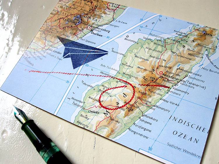 Renna Deluxe Atlas Karte Flieger auf Weltreisen