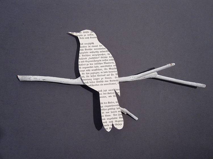 Renna Deluxe Amsel in Fraktur auf dem Ast Verkauf