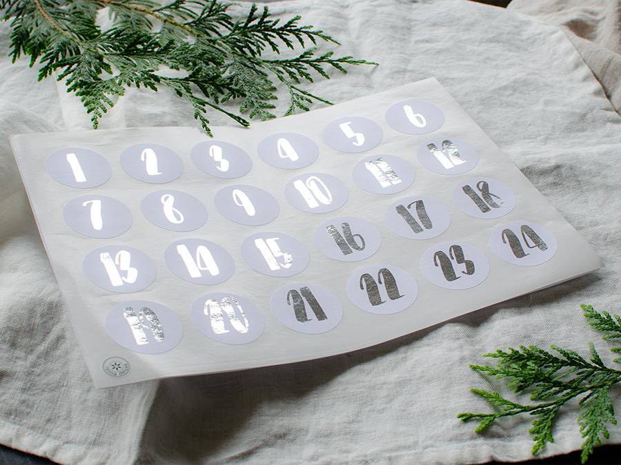 Renna Deluxe ADVENTSKALENDER Zahlen in SILBER Auslauf