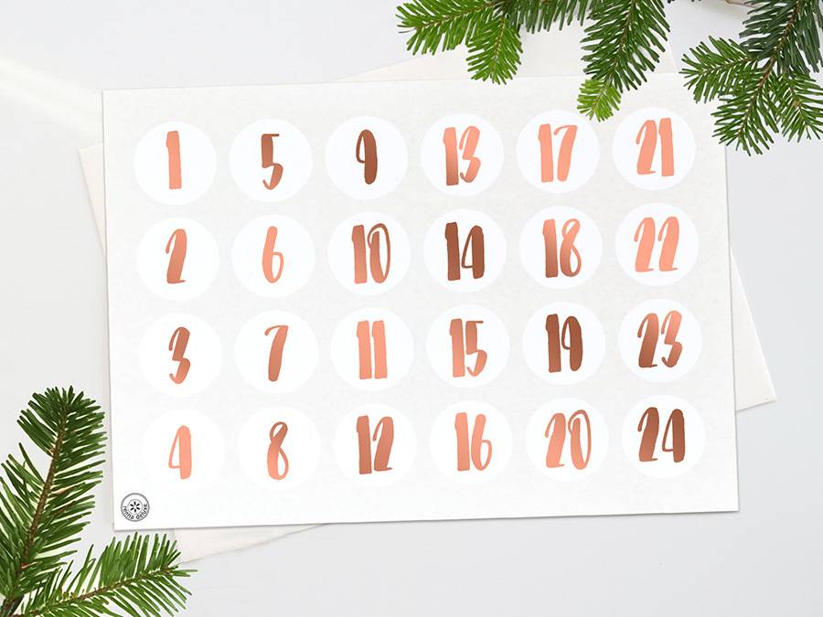 Renna Deluxe ADVENTSKALENDER Zahlen in SILBER Auslauf