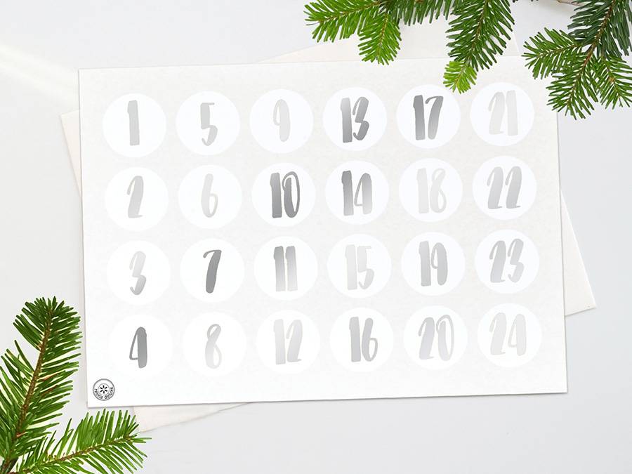 Renna Deluxe ADVENTSKALENDER Zahlen in SILBER Auslauf