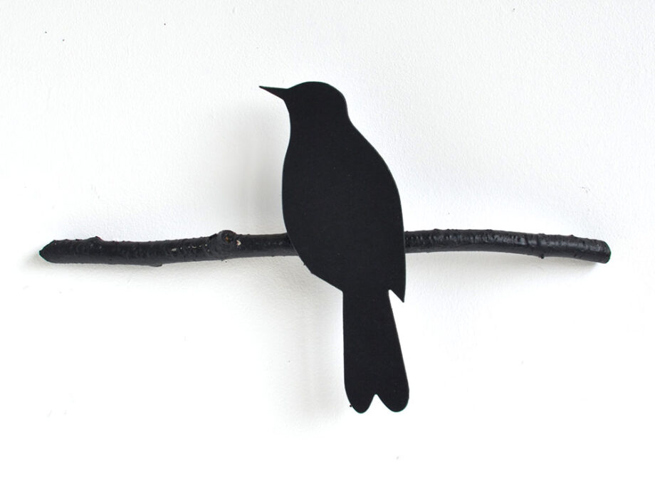 Renna Deluxe Amsel in Schwarz Wandobjekt Fabrikverkauf