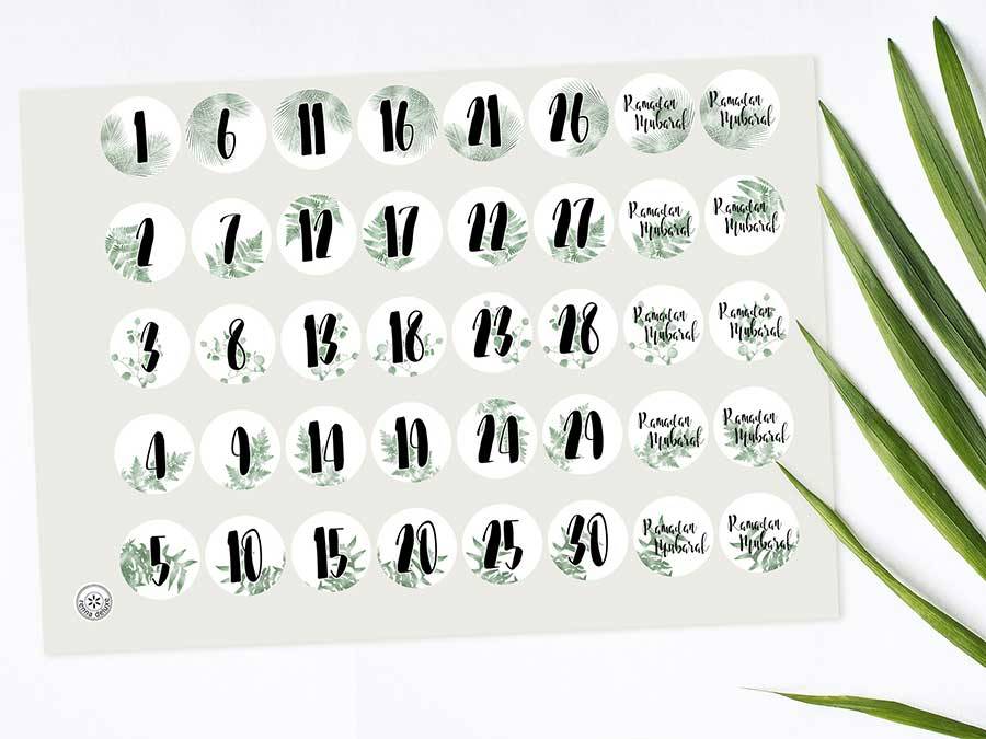 Renna Deluxe RAMADAN Kalender Zahlensticker mit schwarzen Tüten Schlussverkauf