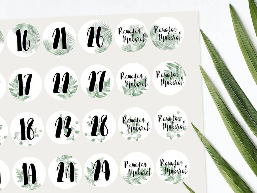 Renna Deluxe RAMADAN Kalender Zahlensticker mit schwarzen Tüten Schlussverkauf