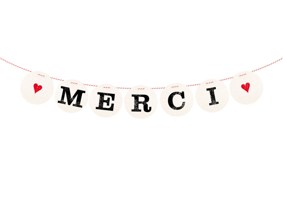 Renna Deluxe MERCI Girlande Hochzeitsgirlande Auslauf