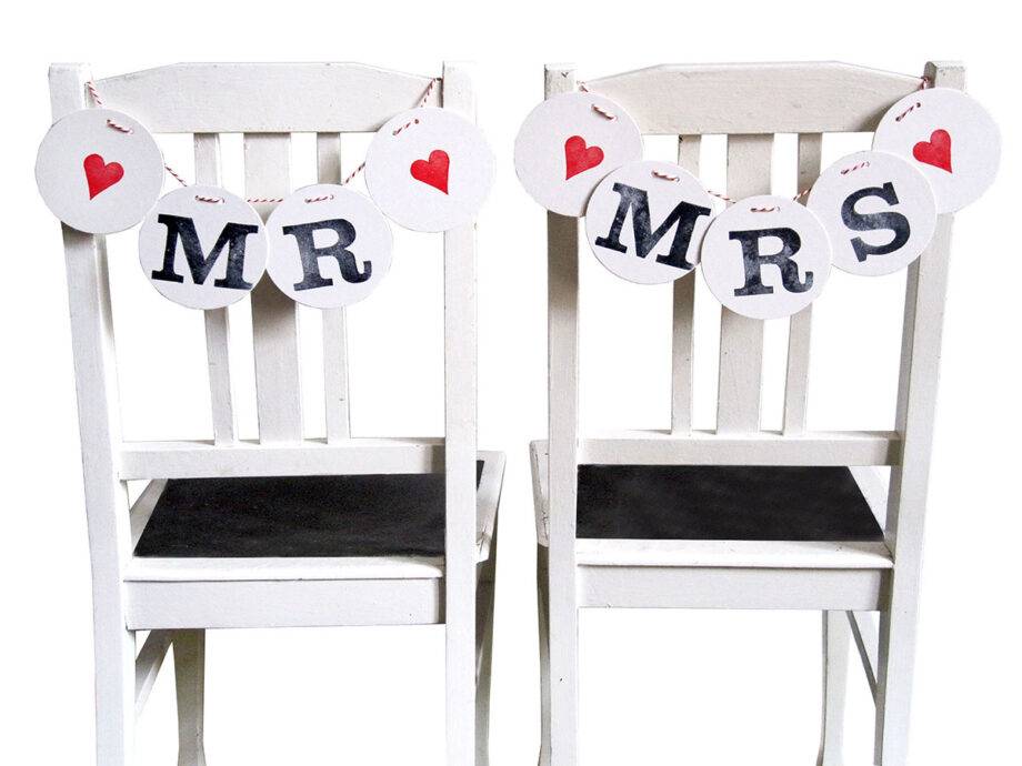 Renna Deluxe MR & MRS Stuhldeko Girlanden zur Hochzeit Meist gekauft