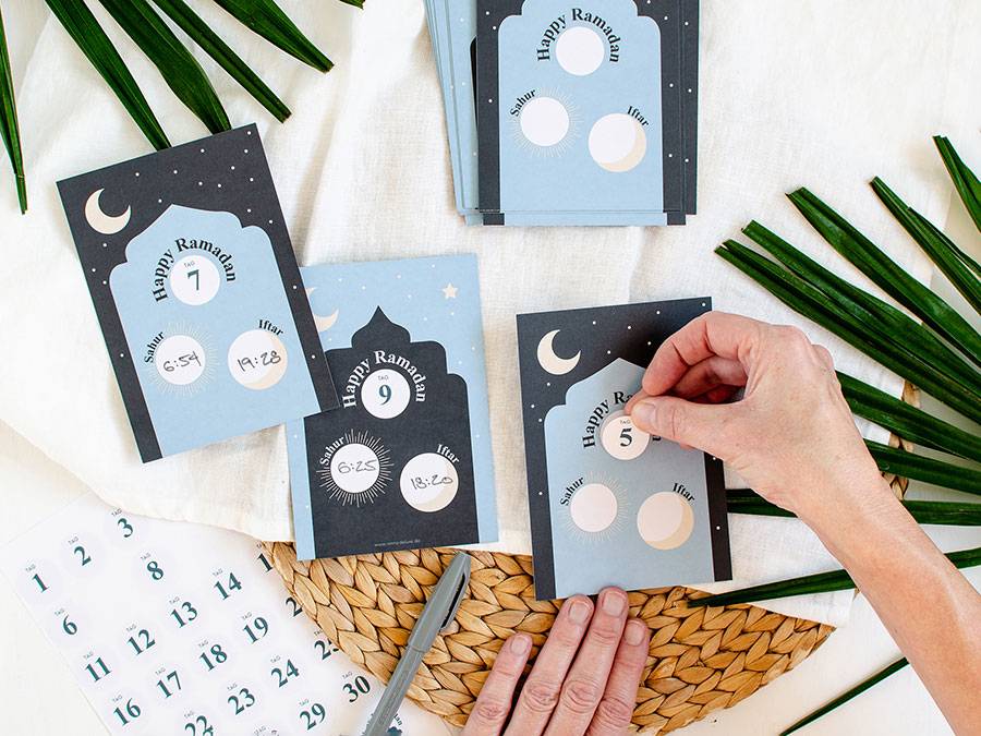 Renna Deluxe RAMADAN Kalender Karten für Sahur und Iftar Fabrikpreis