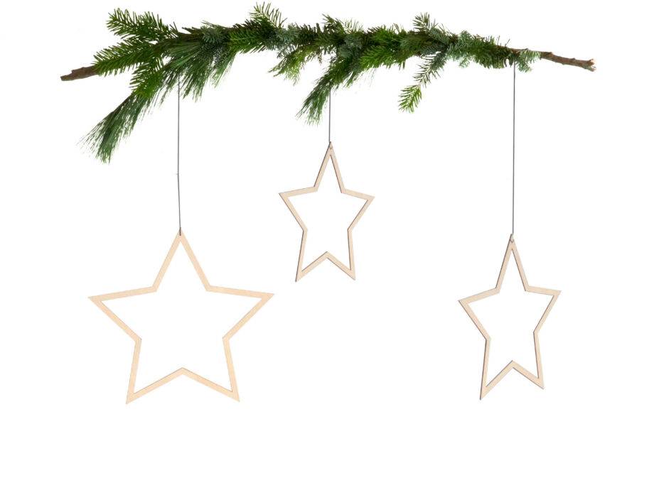 Renna Deluxe Große STERNE aus Holz 3er-Set Black Friday