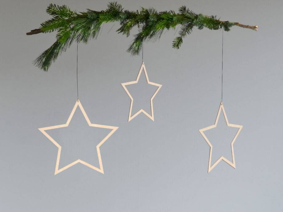 Renna Deluxe Große STERNE aus Holz 3er-Set Black Friday