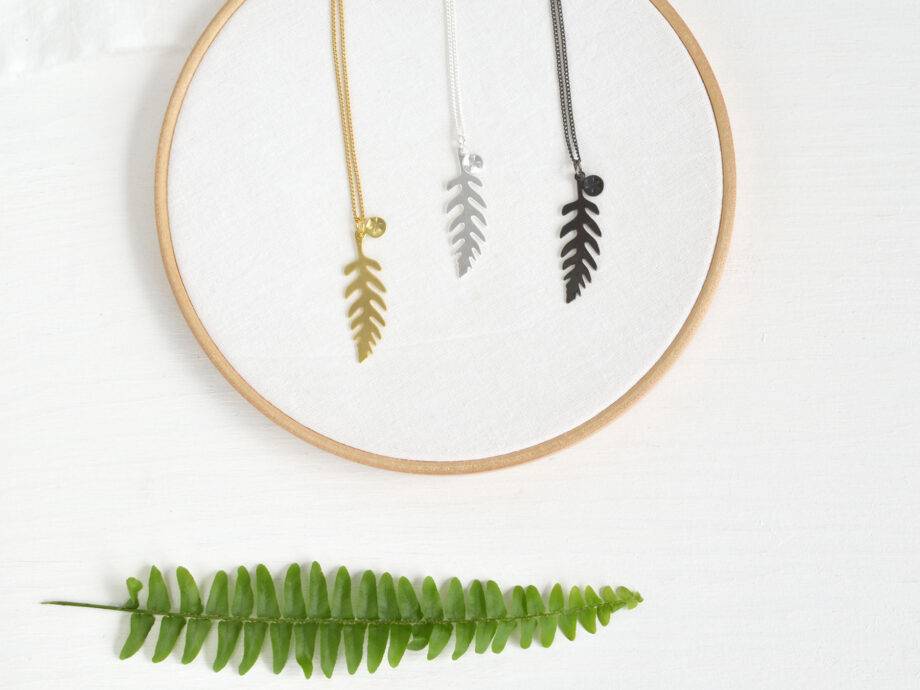 Renna Deluxe Goldende Kette mit Farn Tiefpreis