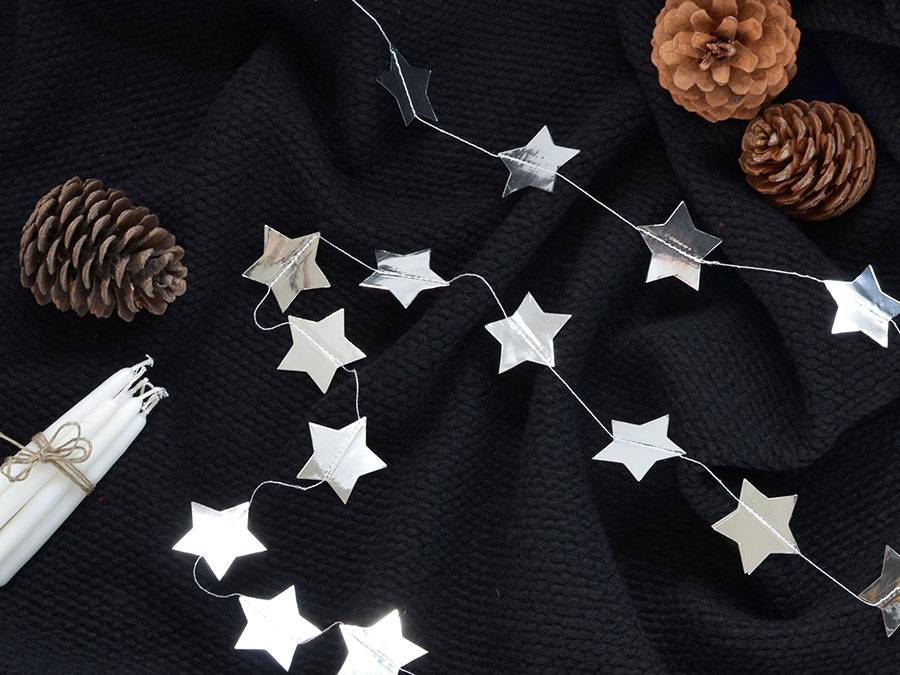 Renna Deluxe Silberne Sternengirlande Discount Store für neue Produkte