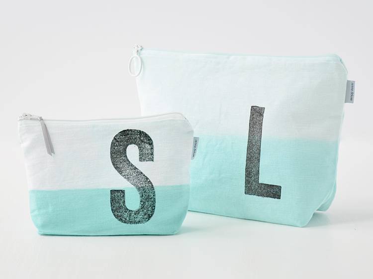 Renna Deluxe Kulturtasche MINT mit Monogramm personalisiert Kostenloser Versand international