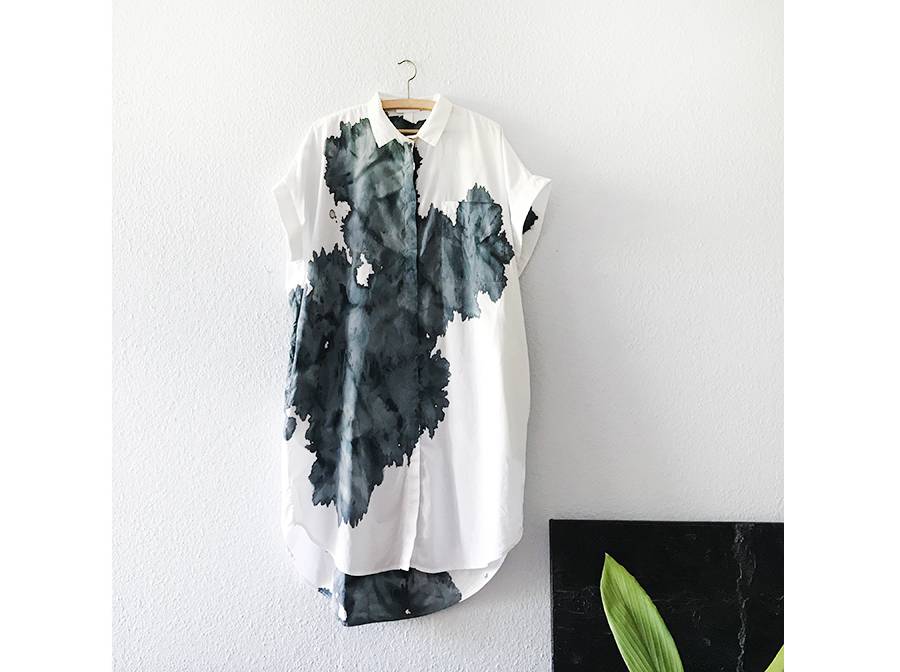 Renna Deluxe Hemdkleid oversize mit schwarzem Klecks Online