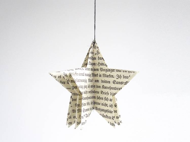 Renna Deluxe Weihnachtskarte mit Stern aus vintage Papier Sonderangebot