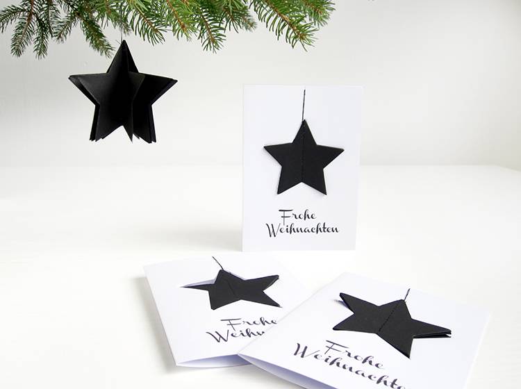 Renna Deluxe Weihnachtskarte mit Stern aus vintage Papier Sonderangebot