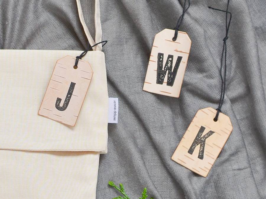 Renna Deluxe Nikolausstiefel mit Monogramm auf Birkenrinde Muttertagsangebot