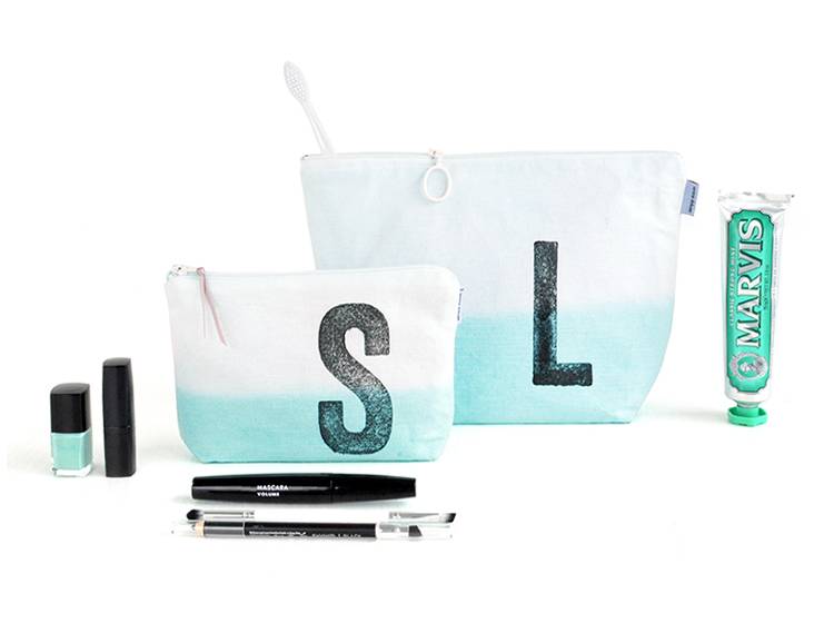 Renna Deluxe Schminktasche MINT mit Monogramm personalisiert Begrenzte Freigabe