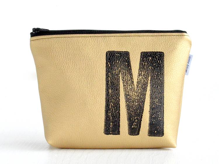 Renna Deluxe Kosmetiktasche Metallic GOLD personalisiert mit Monogramm JETZT KAUFEN