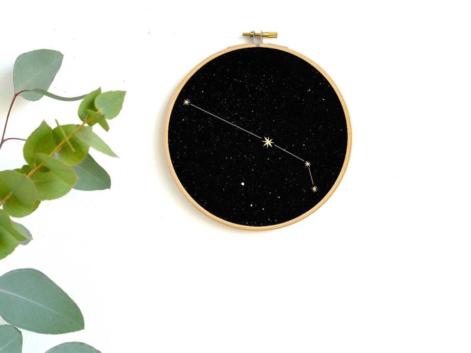 Renna Deluxe Widder Sternzeichen Bild im Stickrahmen Online