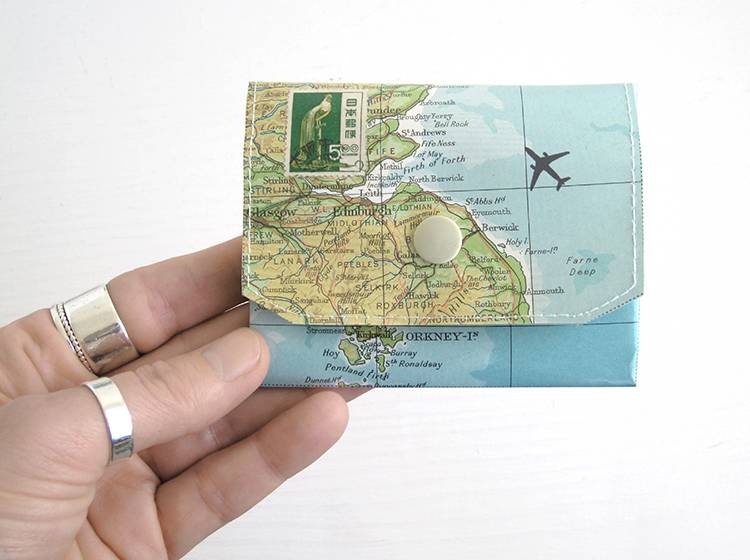 Renna Deluxe Atlas Portemonnaie aus Landkarten Sonderangebote
