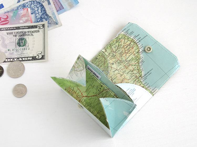Renna Deluxe Atlas Portemonnaie aus Landkarten Sonderangebote