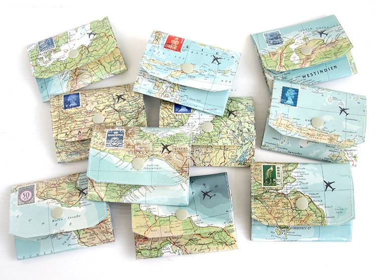 Renna Deluxe Atlas Portemonnaie aus Landkarten Sonderangebote
