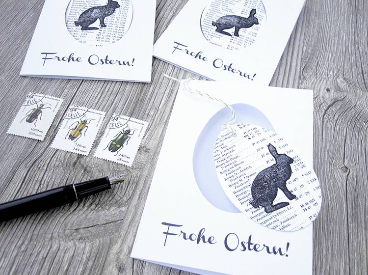 Renna Deluxe Frohe Ostern Klappkarte mit Osterei zum Anhängen Nur noch ein Tag übrig