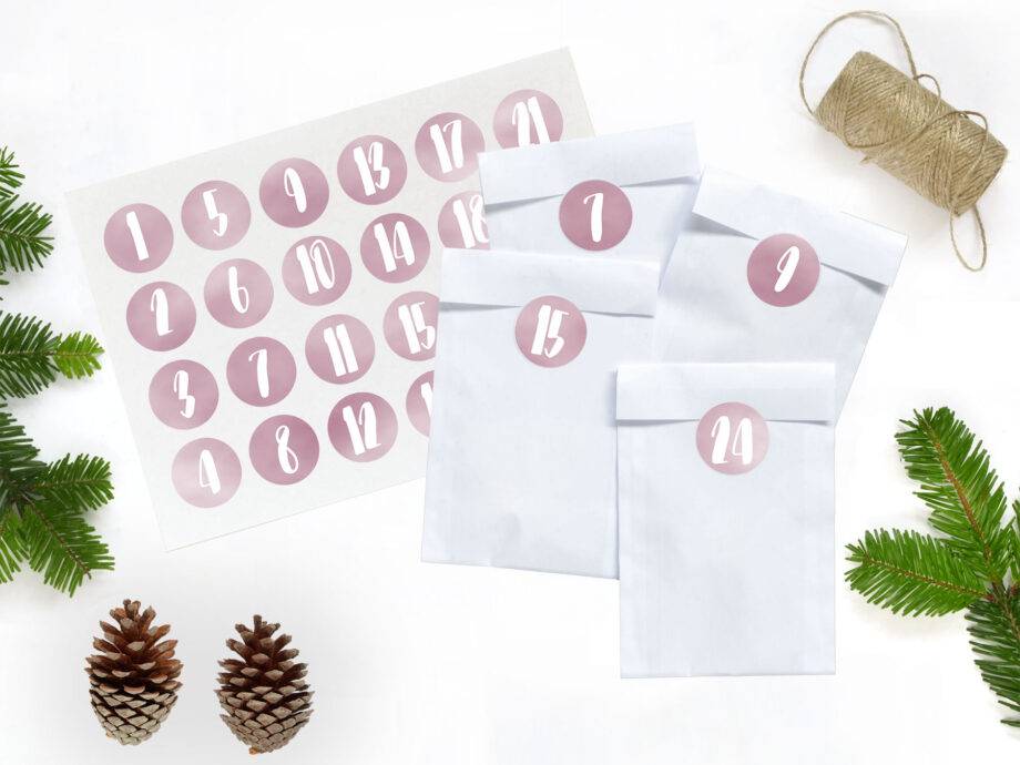 Renna Deluxe Adventskalender ROSA Handlettering Riesige Rabatte