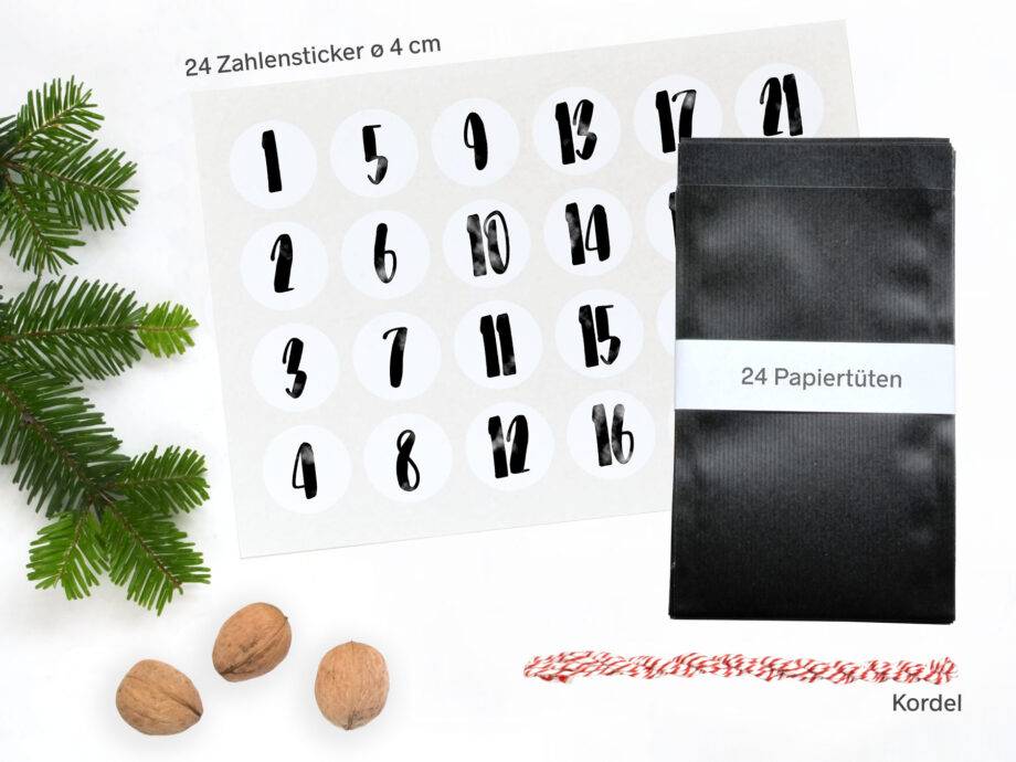 Renna Deluxe Adventskalender Schwarz mit Handlettering für Männer im Angebot