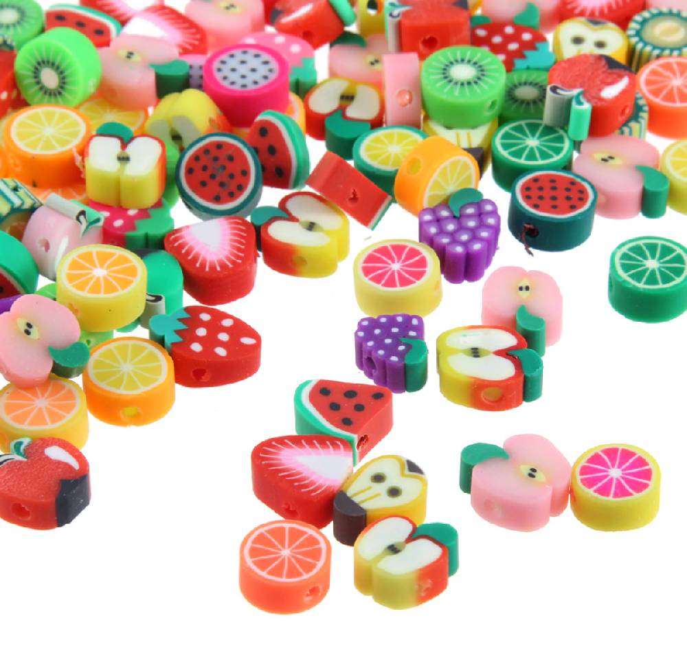 Sadingo Polymer Clay Perlen | 40 Stk., 10mm, Früchte Angebote