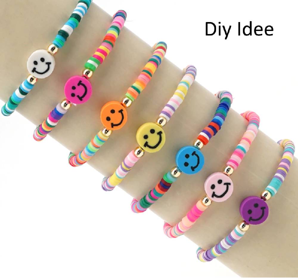 Sadingo Polymer Clay Perlen | 40 Stk., 10mm, Smileys Günstiger Verkauf