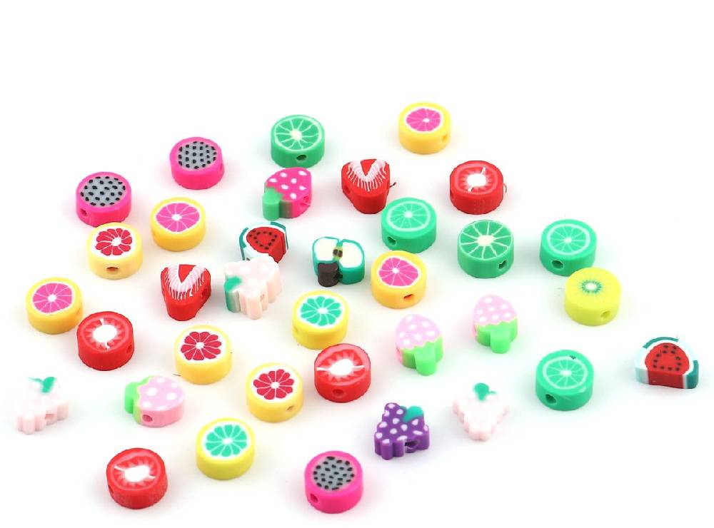 Sadingo Polymer Clay Perlen | 50 Stk., bunter Mix Fabrikverkauf