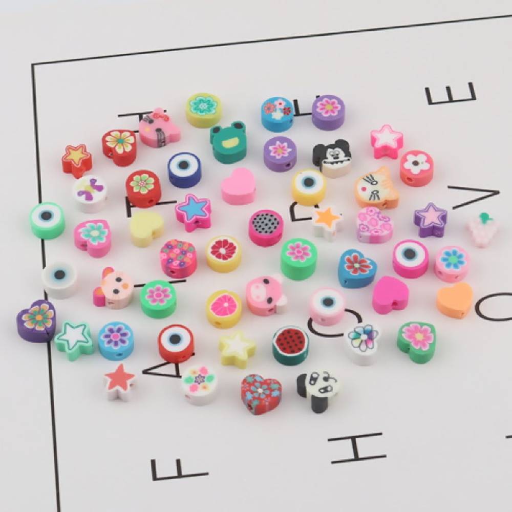 Sadingo Polymer Clay Perlen | 50 Stk., bunter Mix Fabrikverkauf