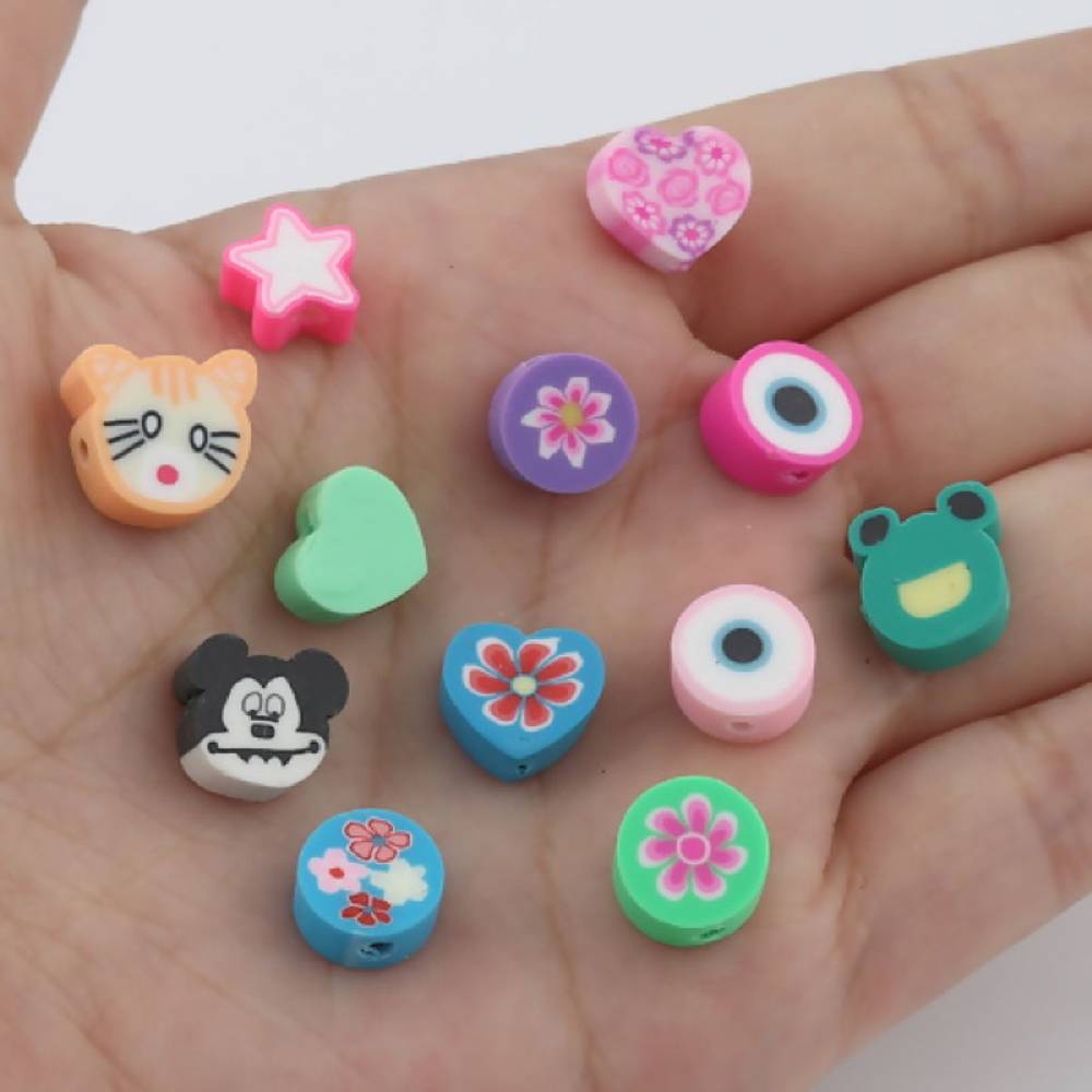 Sadingo Polymer Clay Perlen | 50 Stk., bunter Mix Fabrikverkauf