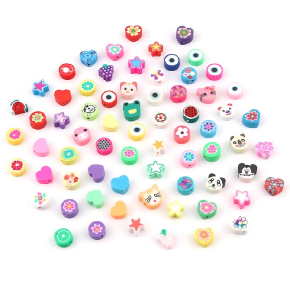 Sadingo Polymer Clay Perlen | 50 Stk., bunter Mix Fabrikverkauf