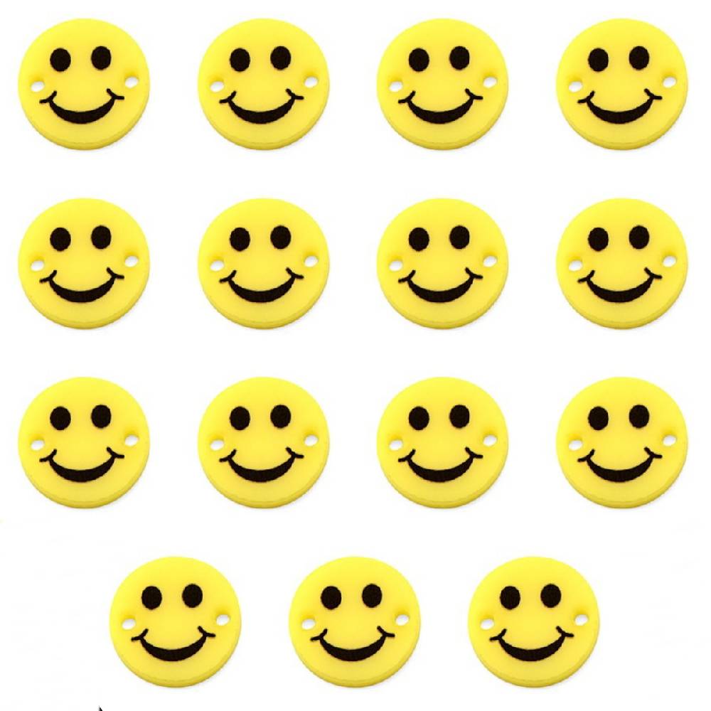 Sadingo Schmuckverbinder Smiley | 15 Stück, 15mm