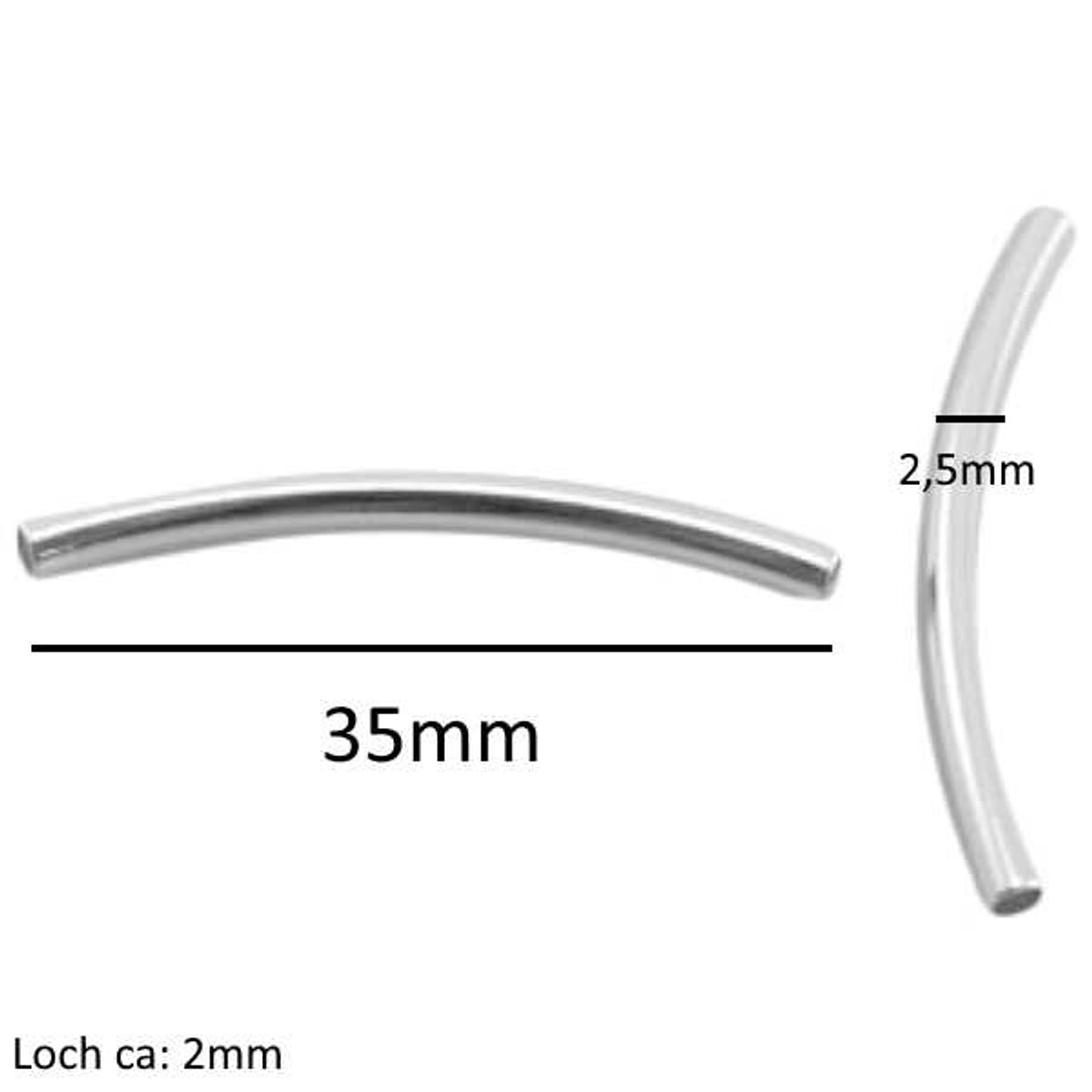 Sadingo Metallperlen | Metallröhrchen 15 Stück, 35x2,5mm Auslauf
