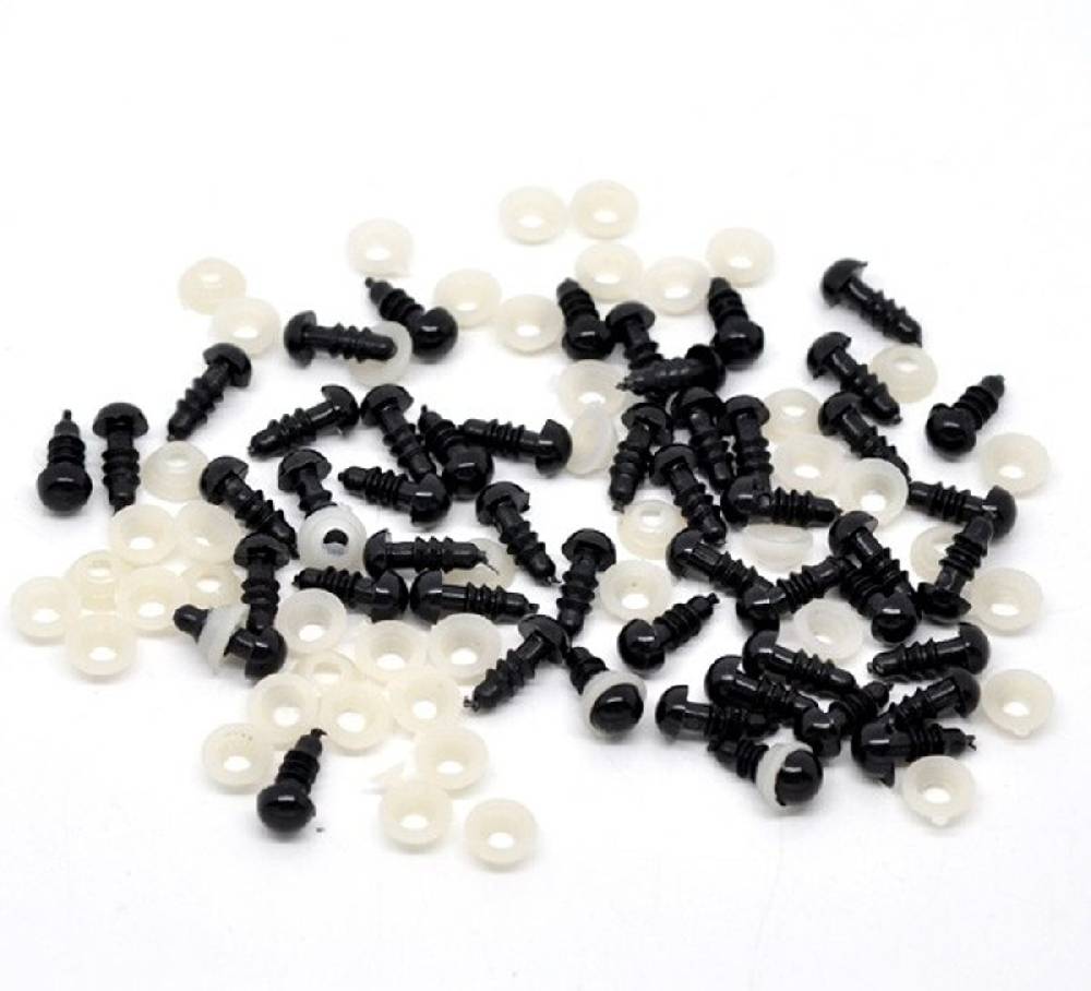 Sadingo Puppenaugen, Teddyaugen - 50 Stk. - 13 x 5 mm Auslauf