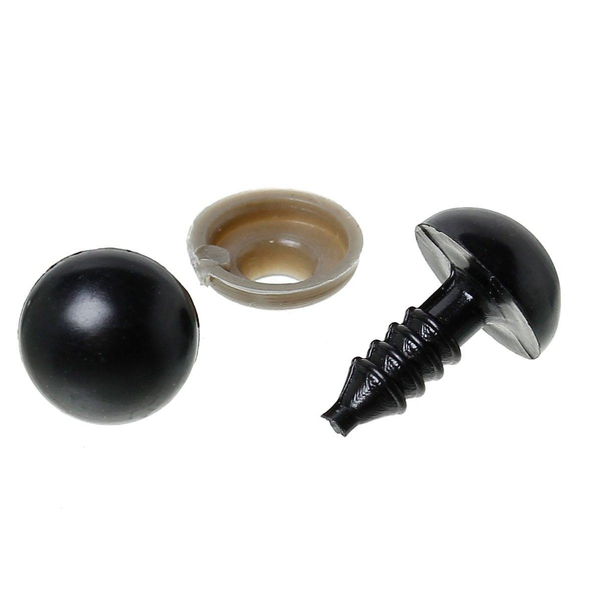 Sadingo Acryl Puppenaugen, Teddyaugen - 10 mm - 100 Stk