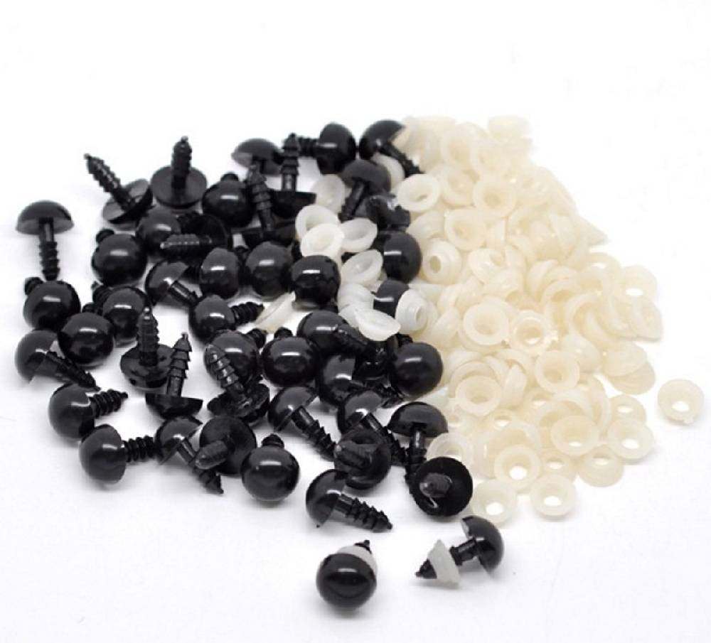 Sadingo Acryl Puppenaugen, Teddyaugen - 10 mm - 100 Stk Angebote