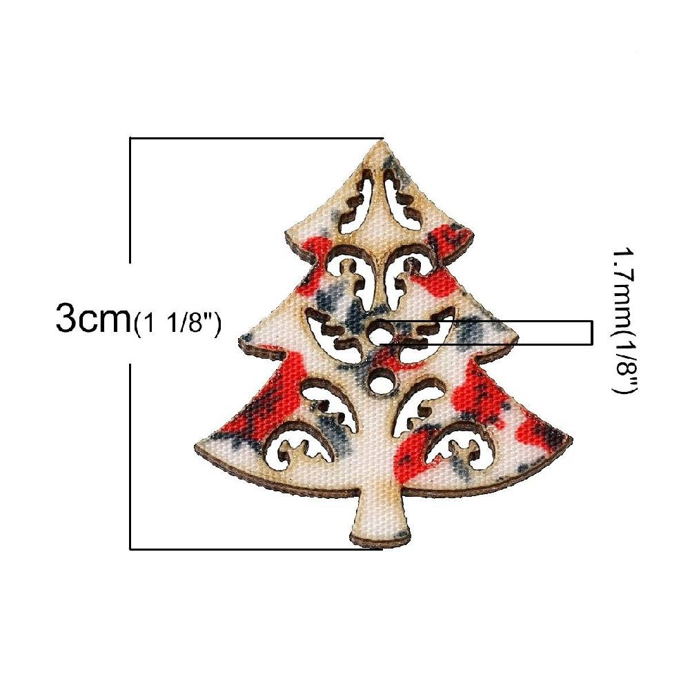 Sadingo Holzknöpfe / 50 Stk. / Weihnachtsbaum Blitzverkäufe