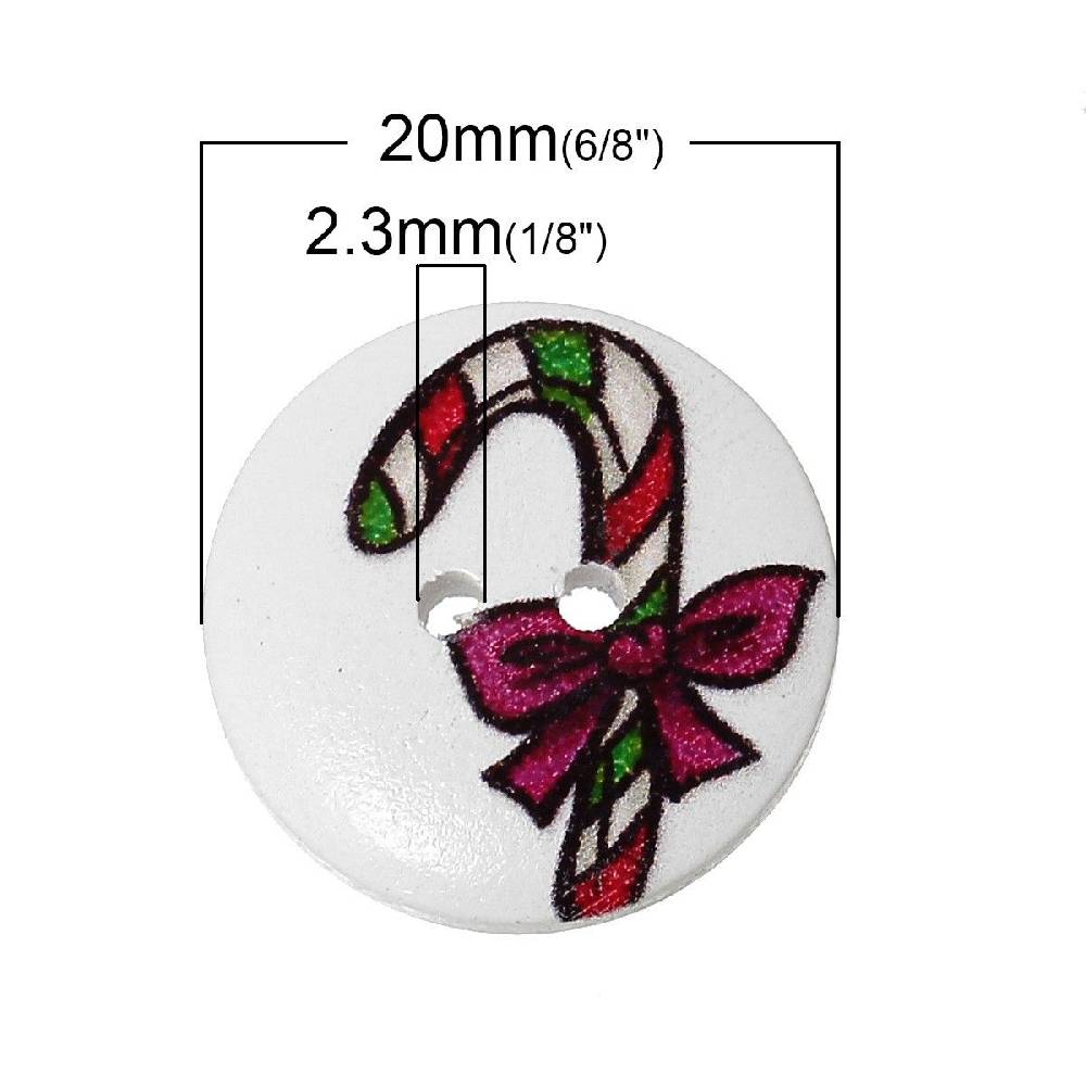 Sadingo Holzknöpfe Zuckerstangen 2 Stück, Ø 2 mm Hotsell