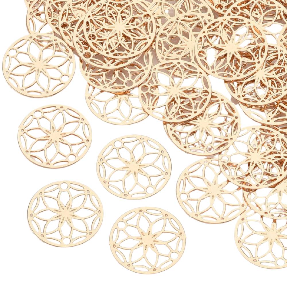 Sadingo Schmuckverbinder | 10 Stück, 13mm, Anhänger Blume des Lebens Räumungsverkauf