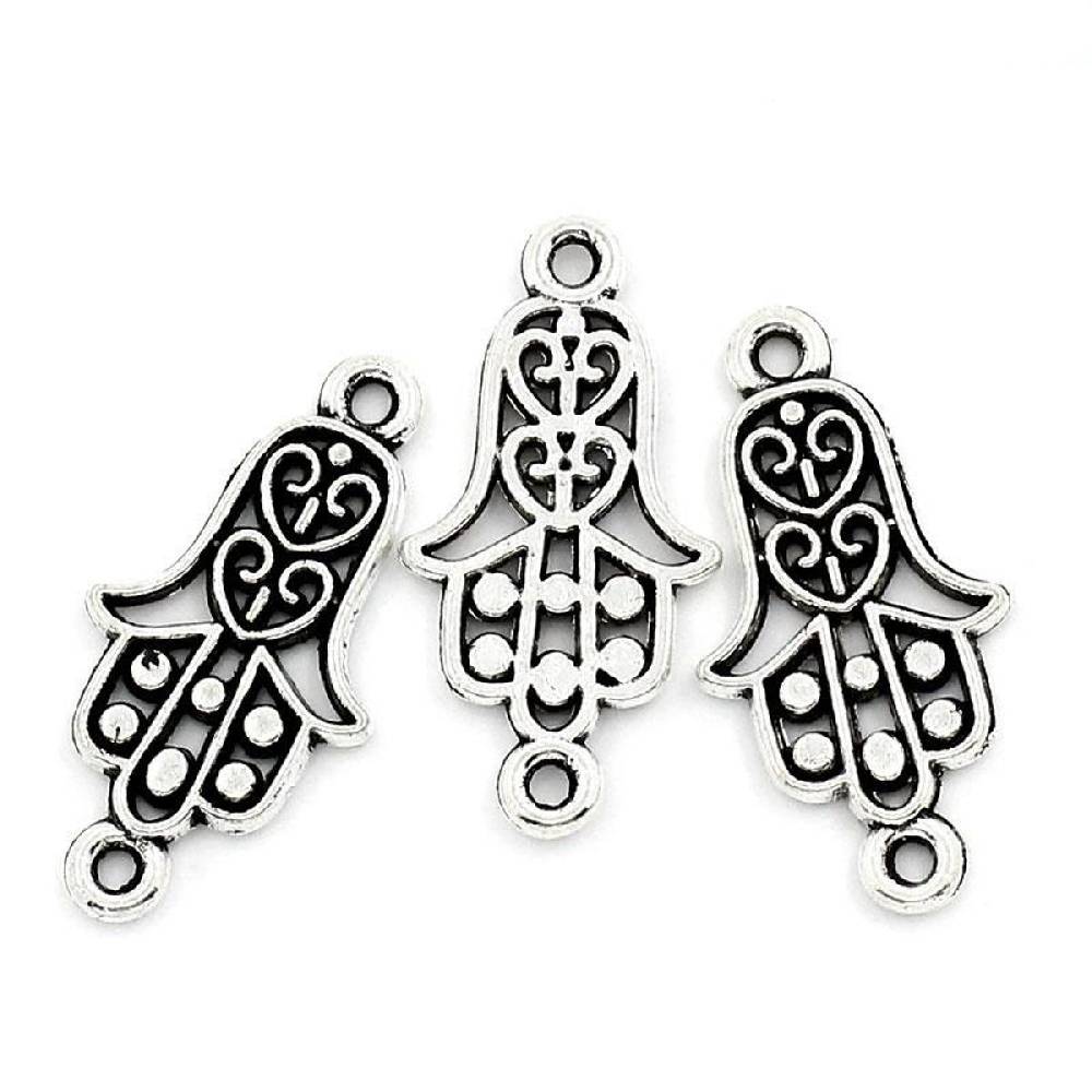 Sadingo Schmuckverbinder Hamsa Hand | 50 Stück, 25x13 mm Blitzverkäufe