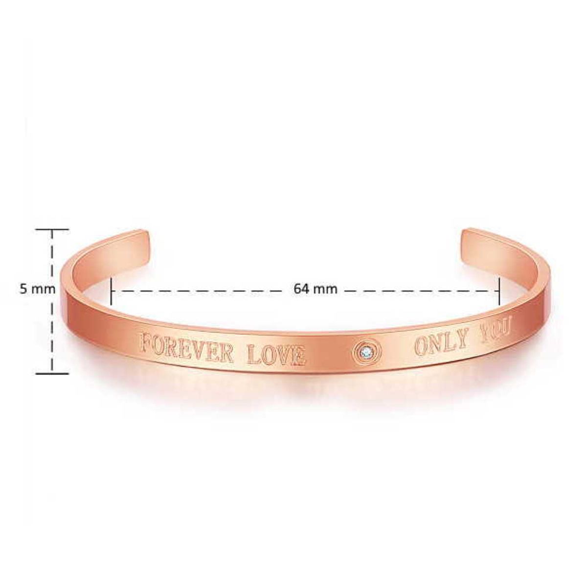 Sadingo Edelstahlarmreif mit Gravur | "Forever Love - Only You" Meist gekauft