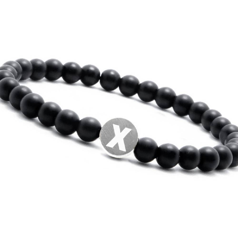 Sadingo Partnerarmband-Set aus schwarzen Natursteinperlen Blitzverkäufe